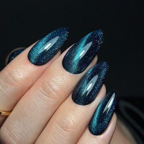 Top Coat No Wipe Flash Cat Eye Blue 10g